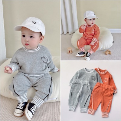 Internet Celebrity Children's Clothing Boys Autumn Clothing Suit Baby Newborn Baby Child Clothes Boy Leisure Sports Sweater Two-Piece Suit