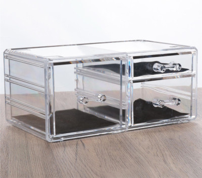 Foreign Trade  Hot Acrylic Transparent Storage Box Cosmetics and Jewelry Desktop Finishing Can Be Superimposed Chest of Drawer