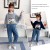 Girls' Spring and Autumn Clothing Sweater Suit 2021 New Korean Style Western Style Medium and Big Children Jeans Girl Stylish Two-Piece Suit