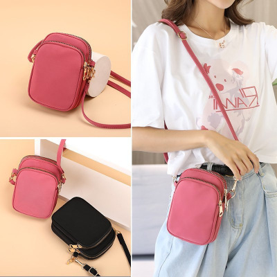 Foreign Trade Oxford Cloth Small Bag Three-Layer Mobile Phone Bag Autumn New Small Shoulder Bag Coin Purse Fashion Shoulder Bag