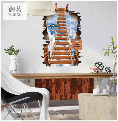 3D Self-Adhesive Bedroom Sofa Living Room Personalized Fashion Creative Stickers Sky Stairs Plane