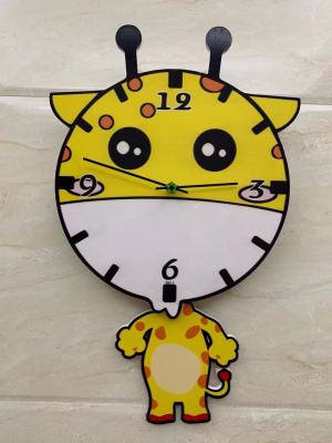 Creative Children's Early Education Puzzle DIY Handmade Swing Wall Clock Cute Cartoon Shape Bedroom PVC Safety Clock