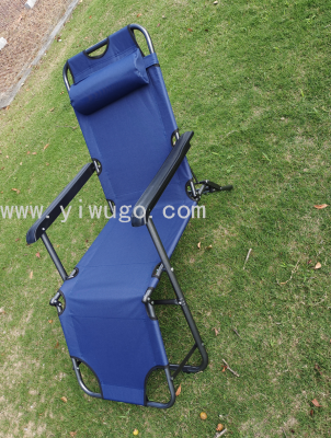 Special Offer Tail Solid Color Oxford Cloth 153 Dual-Purpose Chair Lunch Break Foldable Dual-Purpose Recliner Folding Bed Beach Chair