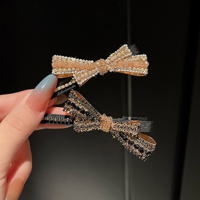 Fashion Barrettes Full Diamond Graceful Bow Rhinestone Bang Clip Word Clip Side Clip