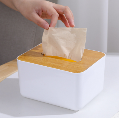 Japanese Style Simple Wooden Cover Tissue Storage Box
