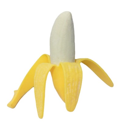 TPR Decompression Simulation Peeling Banana Squeeze Vent Stretching Toy Tension Decompression Banana Compressable Musical Toy HT