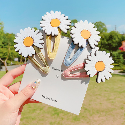 Little Daisy Hairpin Headdress Children's Simplicity Wind Little Clip Internet Celebrity Girl's Hair Hoop Women's Broken Hair Headdress