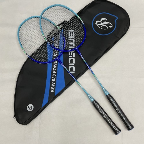 factory direct sales glass fiber one-piece badminton racket beginner entertainment practice racket with bag