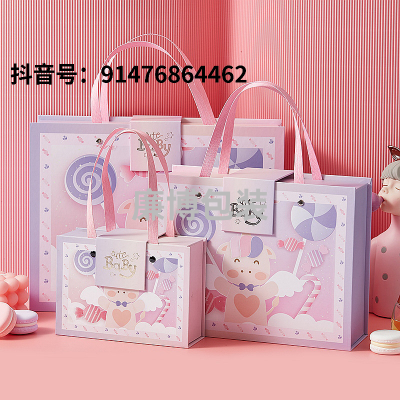 Cartoon Hand Gift Box Portable Box Ins Gift Box Large Empty Box High-End Gift Box Cute Birthday Gift Box