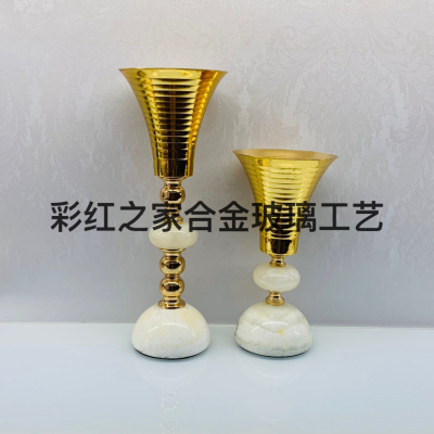 New Wedding Props Table Flower Vase Road Lead European Gold Iron Flower Main Table Sign-in Table Decoration Ornaments