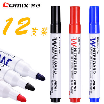 Comix Wb701 Whiteboard Marker Large Capacity Easy to Wipe Marker Children's Graffiti Pen Drawing Board Water-Based Marking Pen Wholesale