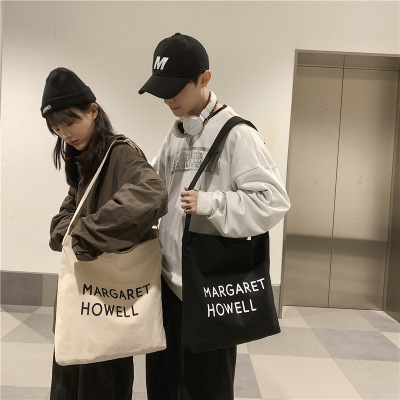 Foreign Trade Wholesale 2021 New Lazy Wind Ins Casual Canvas Bag Messenger Bag Shoulder Student Printing Shopping Bag