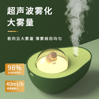 Avocado Humidifier USB Charging Air Conditioning Room Home Office and Dormitory Moisturizing Spray Humidifier Factory Direct Sales