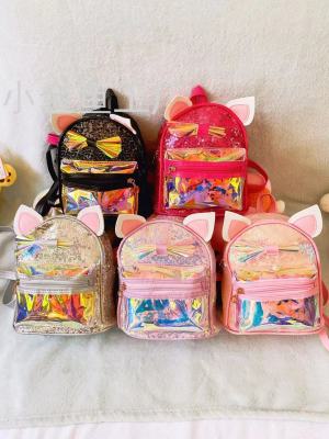 Cross-Border Foreign Trade Sequined Unicorn Backpack Girls' Student Schoolbag Trendy Street Colorful All-Match Children Backpack