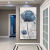 Handmade Painting Vertical Type at the Entrance Painting Classical Blue Flower Decorative Painting Modern Minimalist Corridor and Aisle Mural