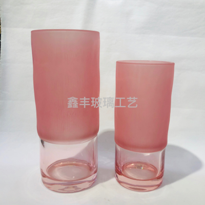 2Factory Direct Sales Crystal Glass Vase Internet Celebrity Girl Pink Series Hydroponic Plant Lucky Bamboo Lily Flower Arrangement Container