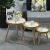 Nordic Style Golden Edge Tea Table Living Room Home Small Apartment round Tea Table Marble Texture Tea Table Side Table Combination