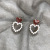 Sterling Silver Needle Korean Hollow Heart-Shaped Earrings Pearl Sweet Temperamental Earrings Oil Drop Peach Heart Stud Earrings Factory Wholesale