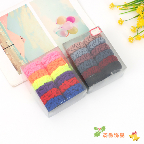 Rubber Band Hair Band Women Elastic Bold and Widening Adults‘ Ponytail Leather Cover Black Towel Ring Hair Rope Tie-up Hair Head Rope