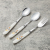 Stainless Steel Porcelain Handle Spork Set Household Thickened Soup Spoon Four-Mouth Melamine Insulated Fork
