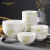 Huaguang Porcelain Bone China Tableware 8 Pcs Rice Bowl 2 PCs Noodle Bowl 10 Bowl Set Household Rice Bowl Noodle Bowl Noodle Bowl in-Glaze Decoration