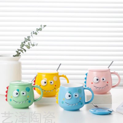 Creative Little Dinosaur Ceramic Cup Color Glaze Water Cup Three-Dimensional Mug Fashion Coffee Cup.