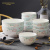 Huaguang Porcelain Bone China Tableware 8 Pcs Rice Bowl 2 PCs Noodle Bowl 10 Bowl Set Household Rice Bowl Noodle Bowl Noodle Bowl in-Glaze Decoration