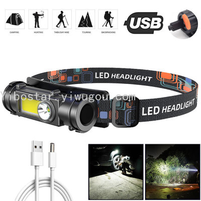 Head-Mounted Strong Light Flashlight with Charging Long-Range Outdoor Compact Multi-Functional Household LED Headlamp with Magnet