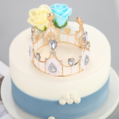 Hot Sale Birthday Alloy Little Queen Cake Baking Decorative Queen Diamond Crown Wholesale