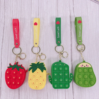 Factory Direct Sales Cartoon Fruit Rat Killer Pioneer Silicone Coin Purse Keychain Pendant Earphone Storage Small Bag