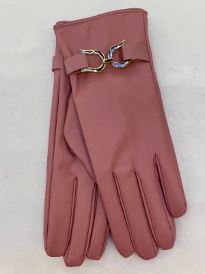 Autumn Red Monochrome Warm Half Finger Gloves Paint Spot Summer High-End Female White Gloves