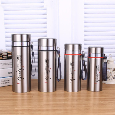 Factory Double-Layerd Stainless Steel Insulation Mug Outdoor Vacuum Thermos Cup Portable Rope Holding Kettle Gift Customized Logo