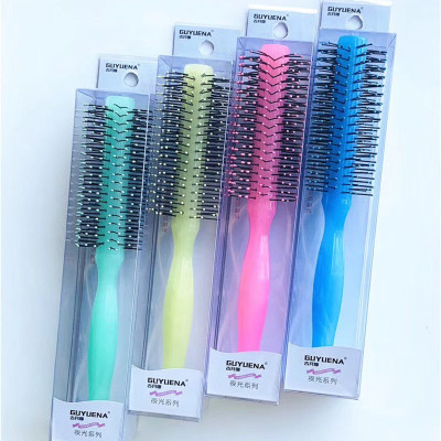Luminous Hair Curling Comb Boxed round Hairbrush Cylinder Comb