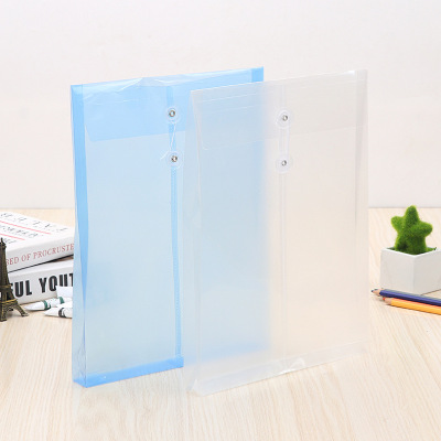 Pp Transparent Three-Dimensional File Bag Student A4 Plastic Material Winding Rope Waterproof File Bag Printable Logo