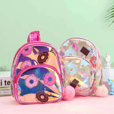 New Donut Backpack TPU Transparent Bag Children's Backpack Girl Princess School Bag Cartoon Cute Backpack