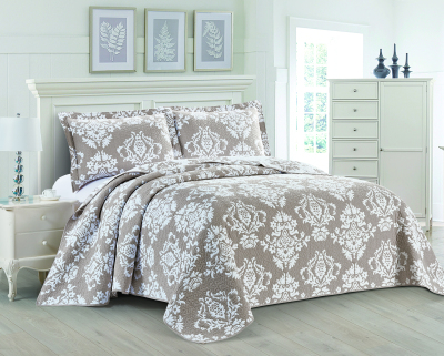 European-Style home textilesummer quilt Yarn-Dyed Cotton Polyester Three-Pcs Bedding Set Double-face Jacquard Bedspread