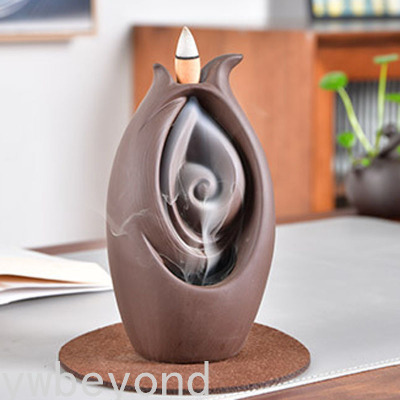 Ywbeyond the eye of universe ceramic backlow incense burner holder