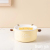 Hot Korean Style Binaural Cartoon Ceramic Cup Instant Noodle Bowl with Lid Ceramic Bowl Fruit Bowl