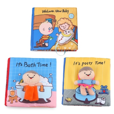 Baby Early Education Cloth Book Tear-Proof Washable Nibbling Cloth Book Bath Toilet Cloth Book in Stock Wholesale