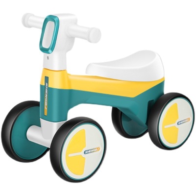 New Children's Scooter Baby Balance Car Four-Wheel Anti-Rollover Music Light 1-2-3 Years Old Toddler Swing Car