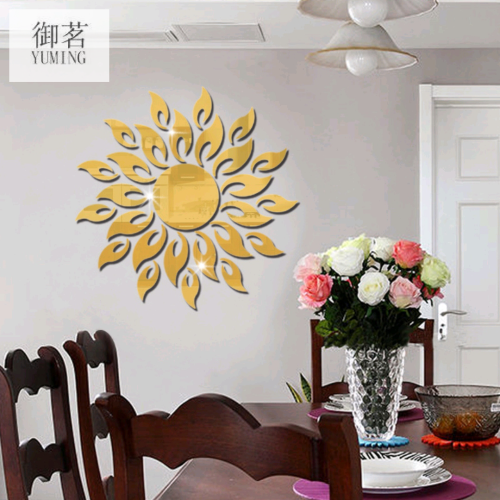 Acrylic SUNFLOWER Mirror Stickers Silver Gold SUNFLOWER Acrylic Mirror Sticker