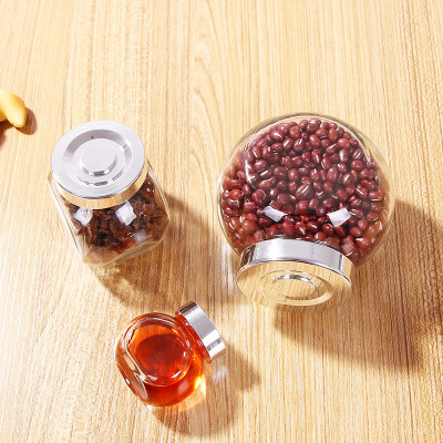 50-480ml Small Flat Drum Food Packaging Glass Bottle Cans a Bottle of Honey Jam Pickles Bottles Cubilose Bottle