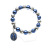 Virgin Cross Bracelet Sapphire Blue Pearl Cross Beads Beaded Bracelet Religious Ornament Bracelet