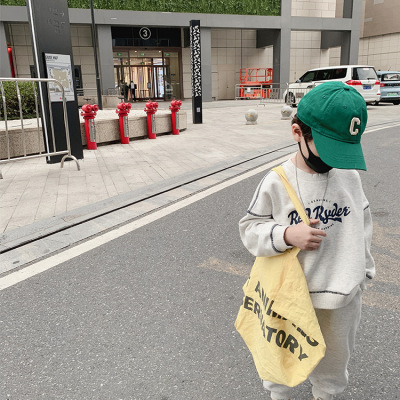 Children's Clothing 2021 Autumn New One Piece Dropshipping Boys and Girls Sports Suit Baby Letter Printing Casual Two-Piece Suit