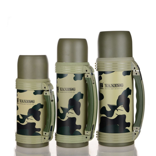 camouflage 304 stainless steel large tea cup thermos household car thermos bottle large capacity insulation pot..