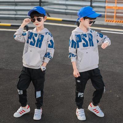 Boys Autumn Clothing 2021 New Suit Western Style Children's Spring Medium and Big Children's Casual Wear Autumn Sports Sweater Suit