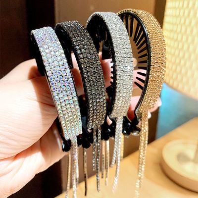 Rhinestone Balls Updo Gadget Hair Accessories Hair Band Hair Ring Bun Grip Temperament Holder Fringed Headwear