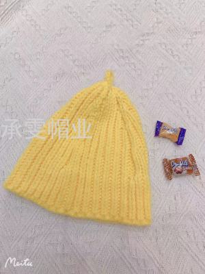 Children's Small Pull Bucket Hat Knitted Cute Baby Woolen Cap Men's and Women's Same Style