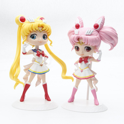 2 Pretty Girl Warrior Hand-Made Sailor Moon Doll Cake Decorative Small Ornaments Girl Heart Girl Toys