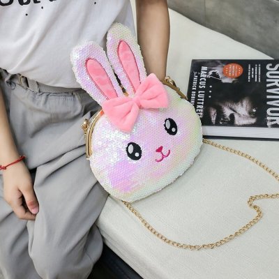 Children's Bag Women's Messenger Bag Cute Princess Shoulder Bag Elementary School Girl Western Style Fashionable Sequins Cartoon Small Bag